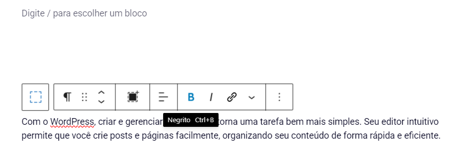 Editor de textos do WordPress