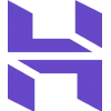 Logotipo da Hostinger geométrico e roxo com formas angulares formando a letra H em um fundo transparente.