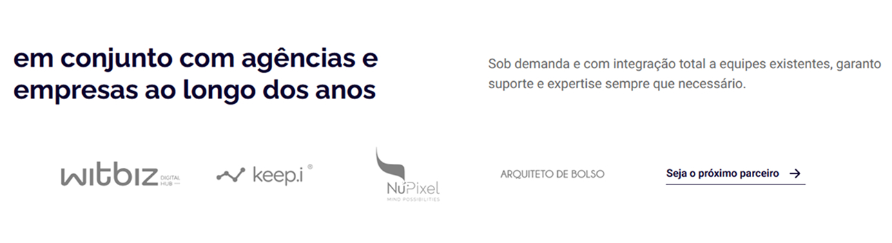 prova_social_Leonardo_Marioto_agências_WordPress Em conjunto com agências, empresas e como freelancer digital ao longo dos anos. Logotipos das empresas witbiz.co, Keep.i, Nupixel. Sob demanda e com integração total a equipes existentes, garanto suporte...
