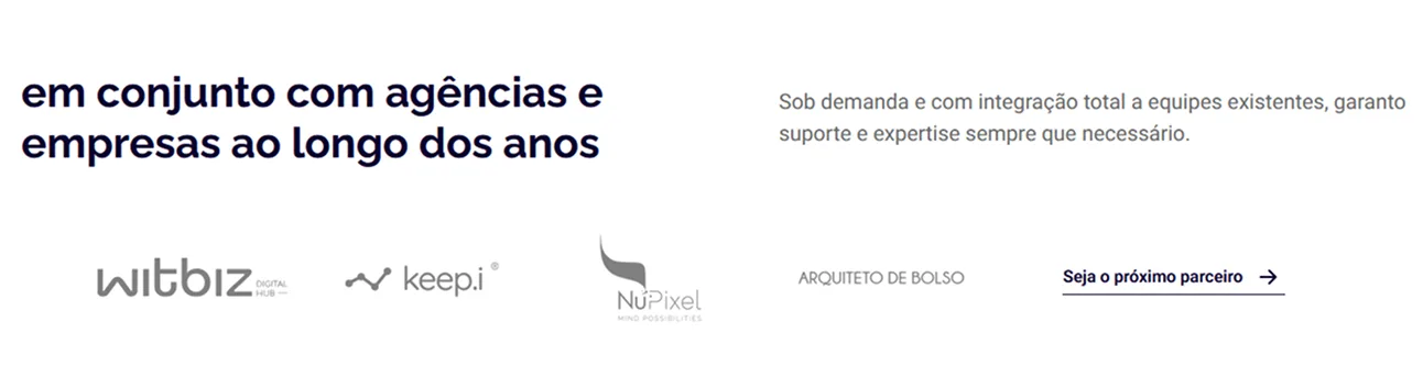 prova_social_Leonardo_Marioto_agências_WordPress Em conjunto com agências, empresas e como freelancer digital ao longo dos anos. Logotipos das empresas witbiz.co, Keep.i, Nupixel. Sob demanda e com integração total a equipes existentes, garanto suporte...